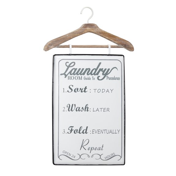 DecMode Indoor White Metal Farmhouse Sign Wall Decor