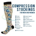 thumbnail image 2 of FORMRS Womens Knee High Socks Casual Long Thick Travel Daily Wear, 2 Pairs, Blue Dice Pattern, 2 of 6