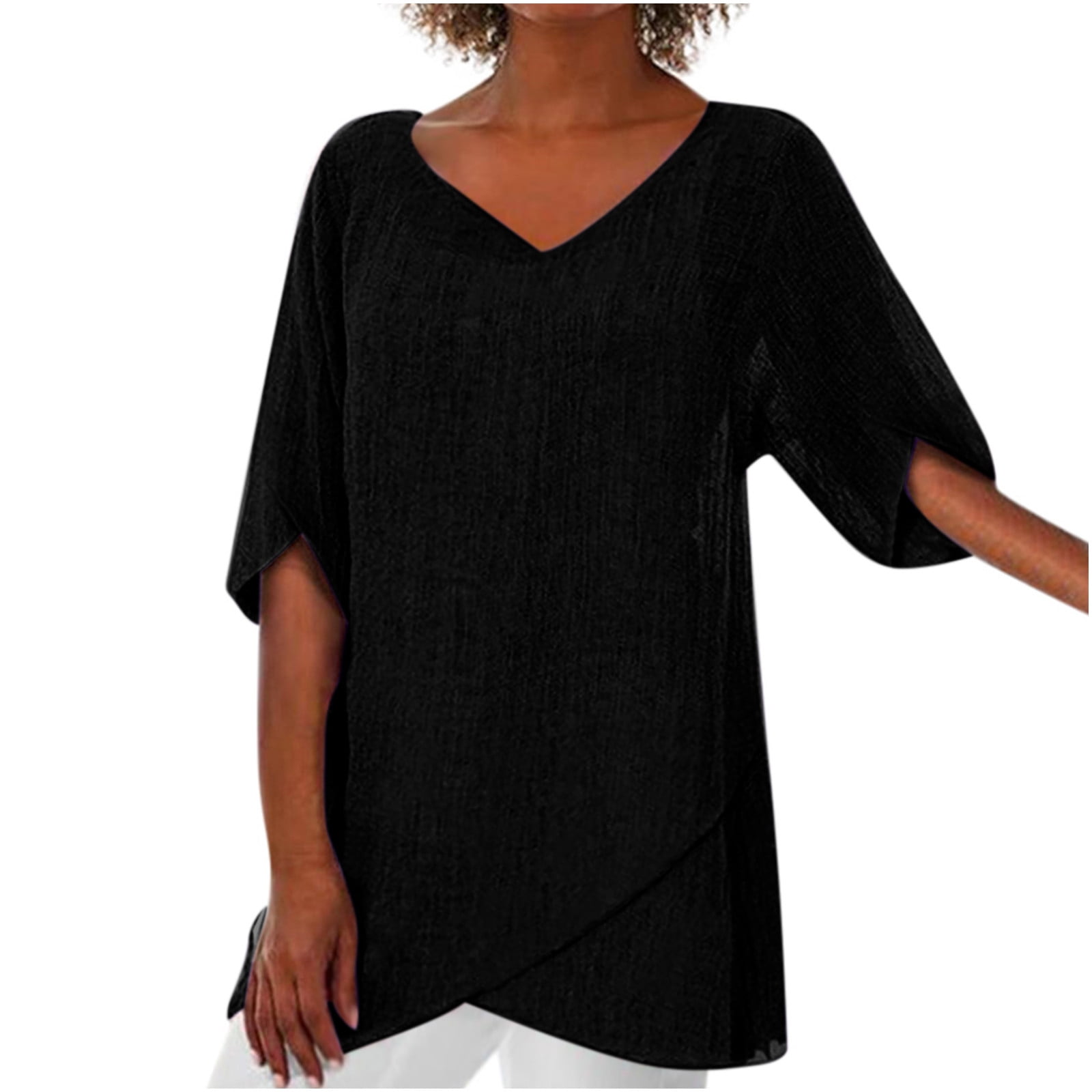 Irregular Tops Blouse Dressy Shirts 