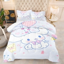 Light blue Cinnamoroll Comforter Sets, 3 Pieces Bedding Set for All Season, Bed in a Bag with Duvet Comforter Pillowcases for Kids, Full Size