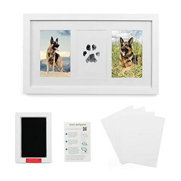 Paw Print Frame Kit - Dog Paw Print Kit and Cat Paw Print Kit for All Breeds - Pet Memorial Picture Frame, Mess Free Clean Touch Ink Pad, Pawprint Cards - Personalized Memory Keepsake - Pet Loss Gifts