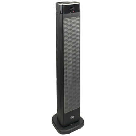 Oscillating Ceramic Tower Space Heater with , 30", Black