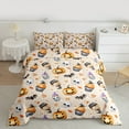 thumbnail image 2 of jejeloiu Happy Halloween Full Size Comforter Sets,Gothic Skull Bedding Comforter Set,Spooky Pumpkin Lantern Bedding Sets For Teens,Ultra Soft Home Decor Reversible,3 Pieces, 2 of 8