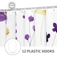 thumbnail image 5 of Watercolor Floral Shower Curtain, Purple Yellow Flower Shower Curtain for Bathroom, Modern Minimalist Waterproof Fabric Shower Curtain Set with Hooks 72x72 Inch, 5 of 7