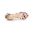 thumbnail image 4 of BLISSFUL STEP Women's Shoes Floral Printed Chunky Heel Ankle Strap Open Toe Block Heel Dress Sandals Blue pink Flower 7.5, 4 of 7