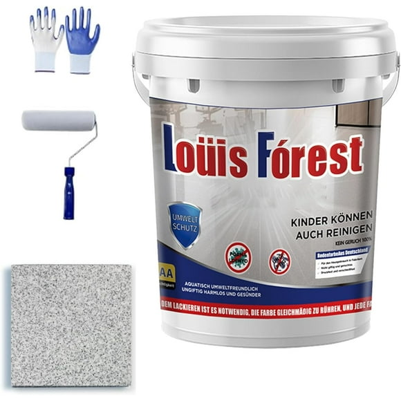 Epoxy Floor Paint for Concrete, Louis Forest Epoxy Floor Paint, Louis Forest Floor Coating, Pintura Epoxica Para Pisos, Garage Floor Paint, Basement Floor Paint(White Sisal Gray,0.5 Liters)