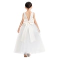 thumbnail image 3 of Ekidsbridal Girl Pageant Flower Girl Dress - V-Neck Satin with Elegant Pre-tied Bow 522-A (Size: 2-12), 3 of 6