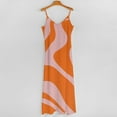 thumbnail image 5 of Abstract Orange Pink Wavy Design Sleeveless Dress Dresses Women Summer Women's Summer Clothing, 5 of 9