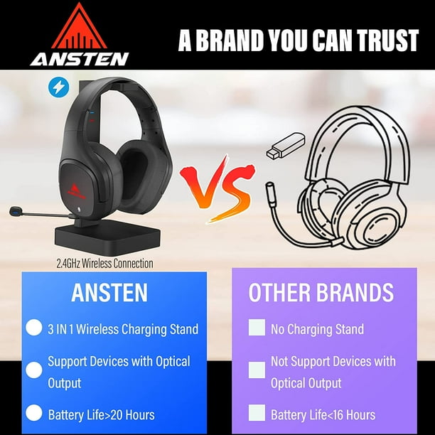 Wireless pc headset 2024 with charging stand