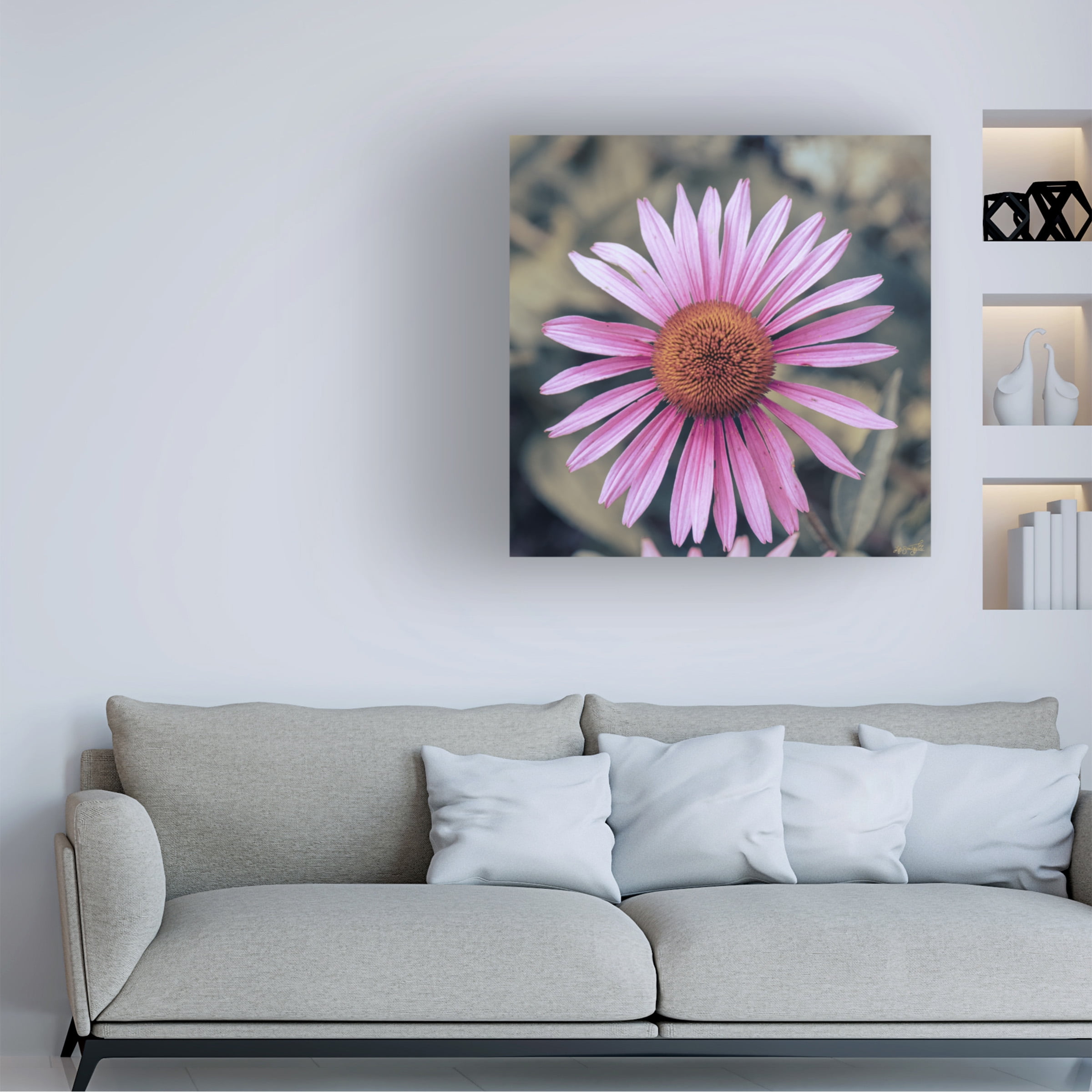 Canvas Wall Art - Life BeautifuLEE 'Little Lady Flower 1' Wall Art for Living Room, Bedroom, or Office Décor by Trademark Fine Art - 35 x 35 Inches - 35x35