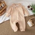thumbnail image 2 of CAUYDY 3 6 9 Months 1T 2T Newborn Boy Picture Outfit Baby Sleepers Preemie Clothes Long Sleeve Bodysuit Fall Winter Infant Boys Comfy Pajamas Romper Khaki for Sizes 0-3 Months, 2 of 5