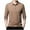 Khaki, variant on ohmzyzo Mens Knit Polo Shirts Casual Long Sleeve Classic Golf Shirts Daily Button Down Outdoor Tops Solid Color Regular Fit T Shirts L