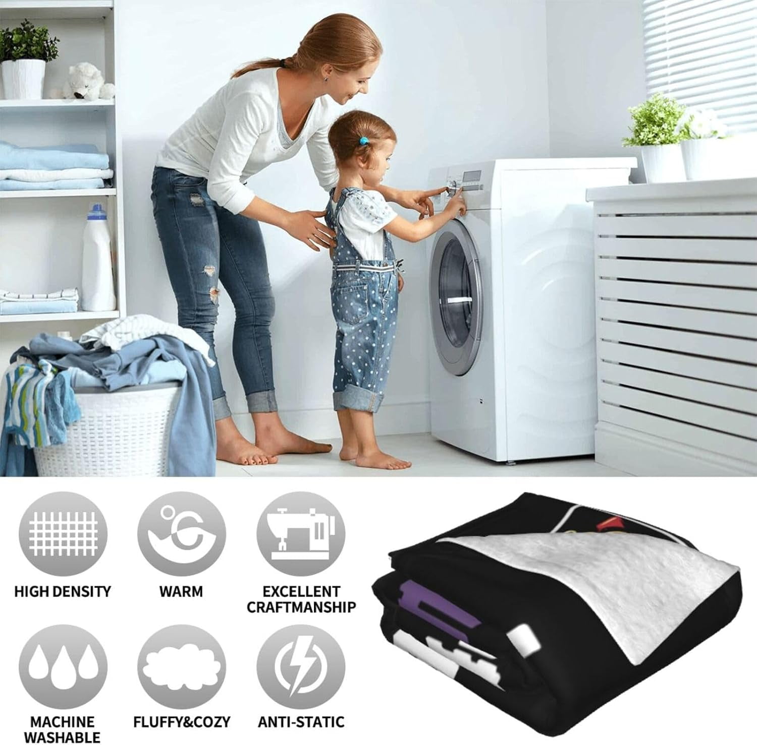 Eat Sleep Anime Blanket for Boys Girls Flannel Anime Throw Blanket Ultra Soft Cozy Fleece Decor Blankets Gift for Womens Mens Couch Sofa Bed 60" x 50"