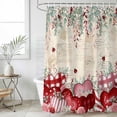thumbnail image 6 of Love Heart Valentine's Shower Curtain Set - 48" x 72" Washable Bathtub Curtain with 12 Hooks, Eucalyptus Botanical Red Pink Retro Waterproof Fabric Stall Shower Curtains for Bathroom/Bathtub Décor, 6 of 6