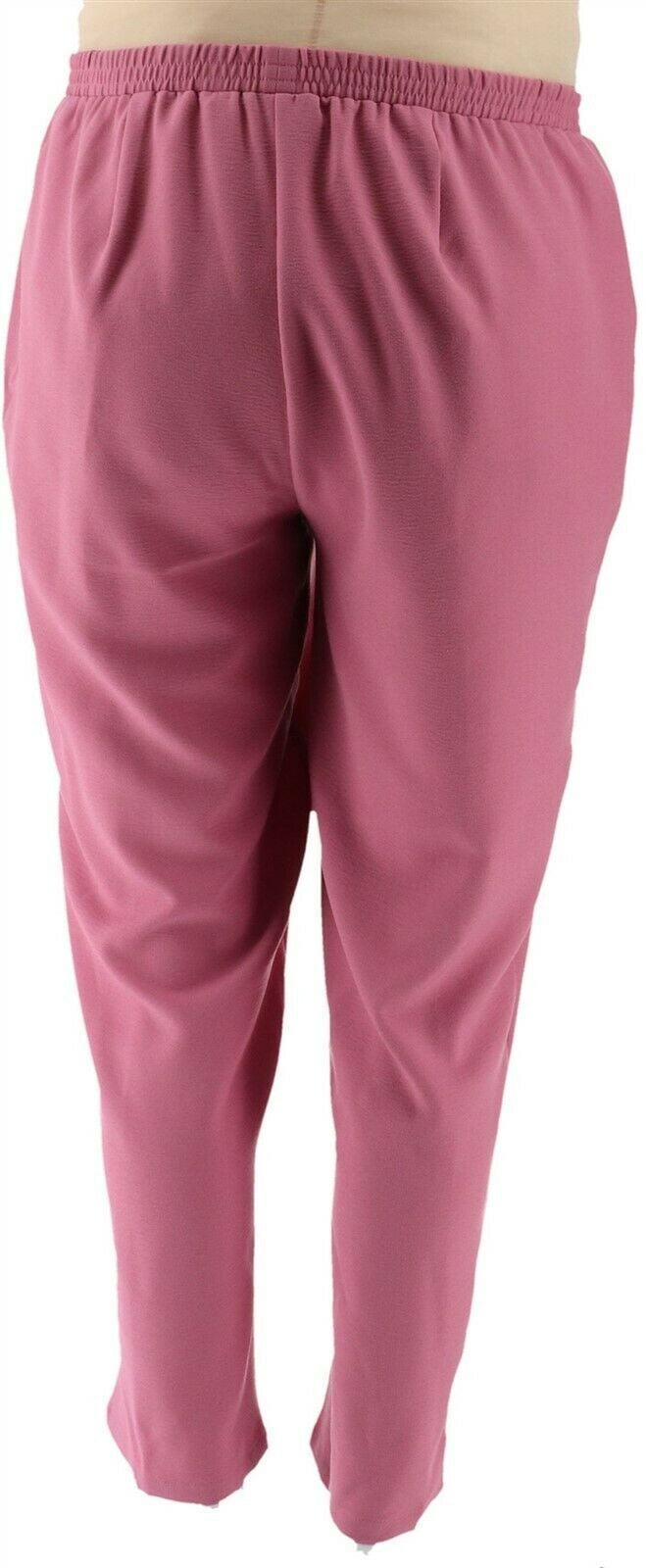 Bob Mackie Woven Crepe Pull-On Pants Rose M NEW A303006