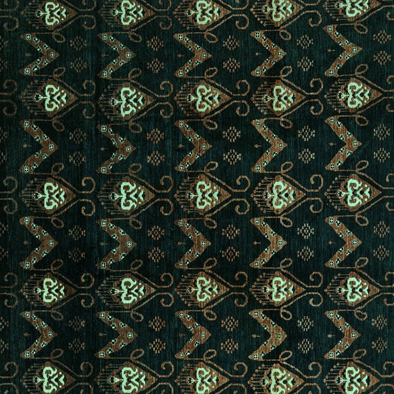 Ahgly Company Indoor Square Abstract Turquoise Blue Modern Area Rugs, 5' Square