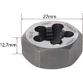 thumbnail image 2 of HUGFEGWE Hex Rethreading Die, UNC 1/2-13 Carbon Steel Thread Die, Hex Rethreading Die Machine Thread Die, Hexagon Taper Pipe, 1 Pcs CJB91-22839, 2 of 7