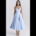 thumbnail image 4 of Vestidos de Invitada de Boda para Mujer, con Tirantes Finos, Corsé, para Fiesta de , con Encaje Floral, Vestidos Largos de Fiesta Azul S, 4 of 10
