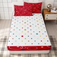 thumbnail image 4 of Erosebridal Patriotic Circle Star Print Zipper Twin Comforter Sets with Fitted Sheet and 2 Pillowcases for Girls, Red USA Zipper Bedding Set, Polkadot Reversible, 4-Piece, 4 of 7