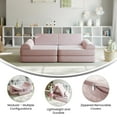 thumbnail image 4 of BizChair 56" Modular Kids Play Couch with 6 Soft Foam Sectional Sofa Pieces in Blush, 4 of 21