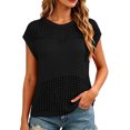 thumbnail image 5 of Miluxas Womens Summer Tank Tops Crochet Hollow Out Round Neck Pullover Tops Lightweight Loose Sleeveless Sweater Shirts Beach Cover Ups Black, 5 of 5