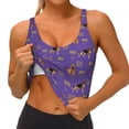 thumbnail image 4 of Fotbe German Shepherd Dog Pattern Womens' Sports Bra Longline Wirefree Padded with Medium Support Sports Moisture-Wicking Workou Vest,Tank Top-X-Large, 4 of 9