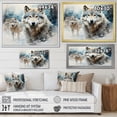 thumbnail image 4 of Designart "Snow Wolves Winter's Majestic Residents I" Animals Framed Wall Art - Modern Farmhouse Grey Wolf Entryway Framed Wall Art Print, 4 of 6