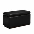 thumbnail image 2 of Linon Blanche Rectangle Storage Ottoman - Black Faux Leather, 2 of 11