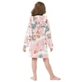 thumbnail image 7 of FORMRS Niños Bathrobe Unisex Hooded Robe Soft Plush Pajamas Sleepwear, Size 10-12T, Pink Christmas Snowman, 7 of 7