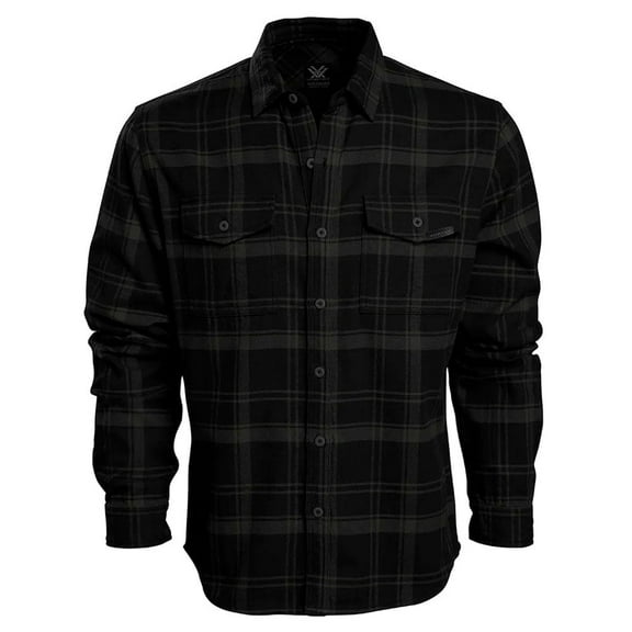 VORTEX Adult Male Timber Rush Flannel Long Sleeve Shirt, Color: Black, Size: L