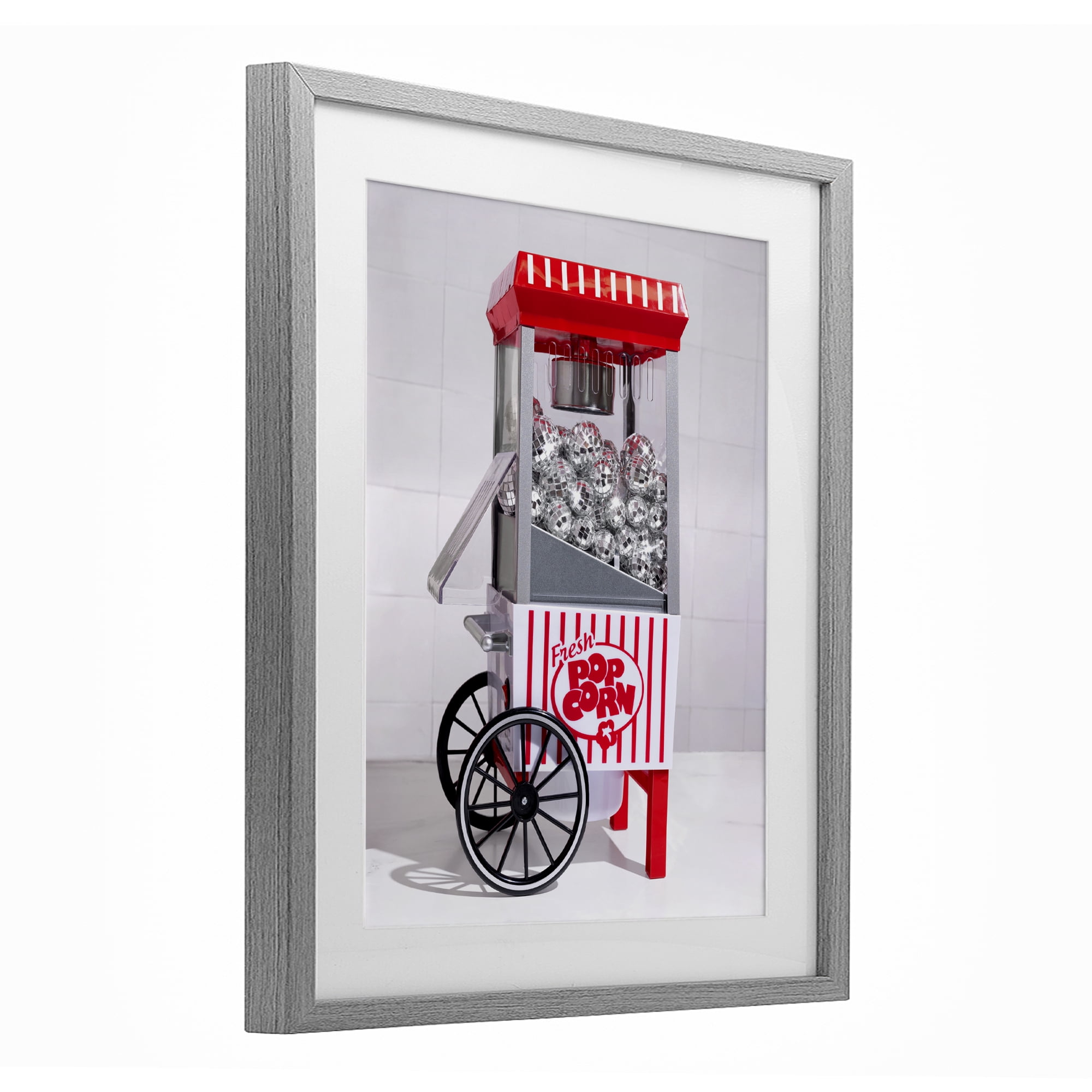 Stupell Industries Fun Disco Popcorn Machine Gray Framed Print Under Glass, design by LISH Creative