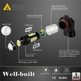 thumbnail image 4 of Alla Lighting Extremely Super Bright 9045 9040 9140 H10 9145 LED Bulb High Power 80W CREE 6000K Xenon White LED 9140 H10 9145 Fog Light Bulbs Lamps Replacement, 4 of 9