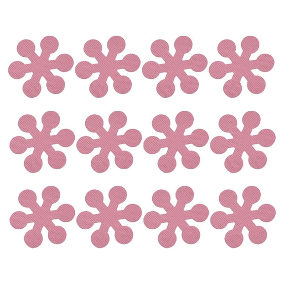 12Pcs PEVA Non Slip Shower Bathtub Stickers Strong Adhesive Safety Traction Strips, 2 Sizes Multi Color Anti Fall Decorative Grip Stickers for Bathroom Pool Stairs Kitchen(Pink 3.14")