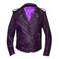 thumbnail image 1 of Campera Unik International de Cuero de Cordero Morada para Dama Talle L, 1 of 1