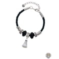 thumbnail image 2 of Delight Jewelry Two-tone 3-D Ghost with Black Crystals Granddaughter Celtic Knot Leather Bead Bracelet, 7"+2" Extender, 2 of 4