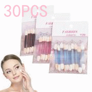 Thin Liner Brush - Jeobest 30PCS Eye Shadow Brushes - Makeup Brush Set - Cosmetic Makeup Double end Eye Shadow Eyeliner Brush Sponge Applicator Tool for Women Beauty Makeup Tool MZ (Color Sent Randomly)