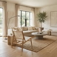 thumbnail image 4 of SAFAVIEH Bandelier Leather Weave Nautical Accent Club Chair, Teak/Off White, 4 of 17
