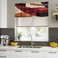 thumbnail image 4 of Red Burnt Orange Curtain Valances for Windows, Kitchen Valance Window Treatments Panel 2 Pack, Geometric Boho Modern Abstract Rod Pocket Short Curtains for Bathroom Bedroom 42 x 12 Inch, 4 of 8