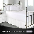 Ruffled Bed Skirt with Split Corners Queen, White, 21" Drop Dust