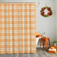 thumbnail image 2 of Orange White Plaid Shower Curtains for Bathroom, Country Style Farmhouse Simple Striped Waterproof Fabric Shower Curtain for Bathroom Bathtub Decoration, Machine Washable, 54x"78", 2 of 9