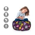 thumbnail image 2 of Funny Storage Toy Bag Chair, Funny Cartoon Style Jungle Animals with Palm Leaves on Purple Background Safari Theme, Stuffed Animal Organizer Washable Bag, Large Size, Multicolor, by Ambesonne, 2 of 3
