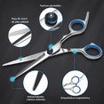 thumbnail image 2 of "Tijeras Estilista Barbero Profesionales Para Cortar Cabello Plata Azul ", 2 of 2