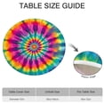 thumbnail image 6 of Rainbow Tie Dye Radial Pattern Round Fitted Tablecloth with Elastic Edge,Dining Table Cover Waterproof,Outdoor Round Tablecloth for Camping,Dining,Indoor and Outdoor, 6 of 7