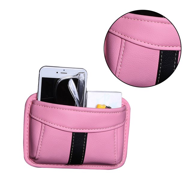 Riwesomey Bolsa ordenada para coche, bolsa de almacenamiento para coche, organizador de asiento de coche, bolsillo de almacenamiento adhesivo, caja para Automoción decorativa y accesorios rosado Riwesomey VI000217-01