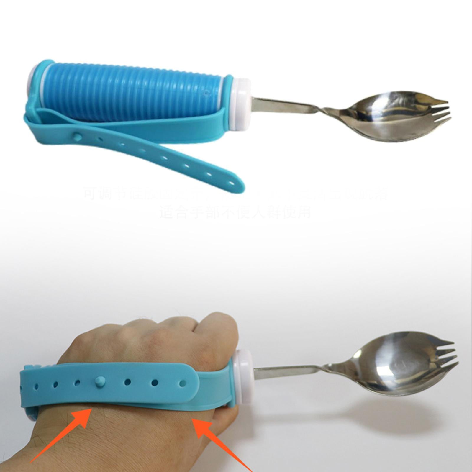 Wswqop Adaptive Utensil Easy Cutlery Arthritis Tremors Holder Tablespoon Cutlery Stroke