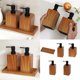 thumbnail image 2 of Premium Resin Foam Pump Dispenser Bathroom Bottle Walnut Wood Design For Shampoo Body Wash Hotel Bath Accessories Multicolor, 2 of 4