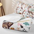 thumbnail image 4 of Erosebridal Wild Wolf Quilt King,Rustic Floral Fungus King Coverlet Set For Girls,3-Piece, 4 of 7