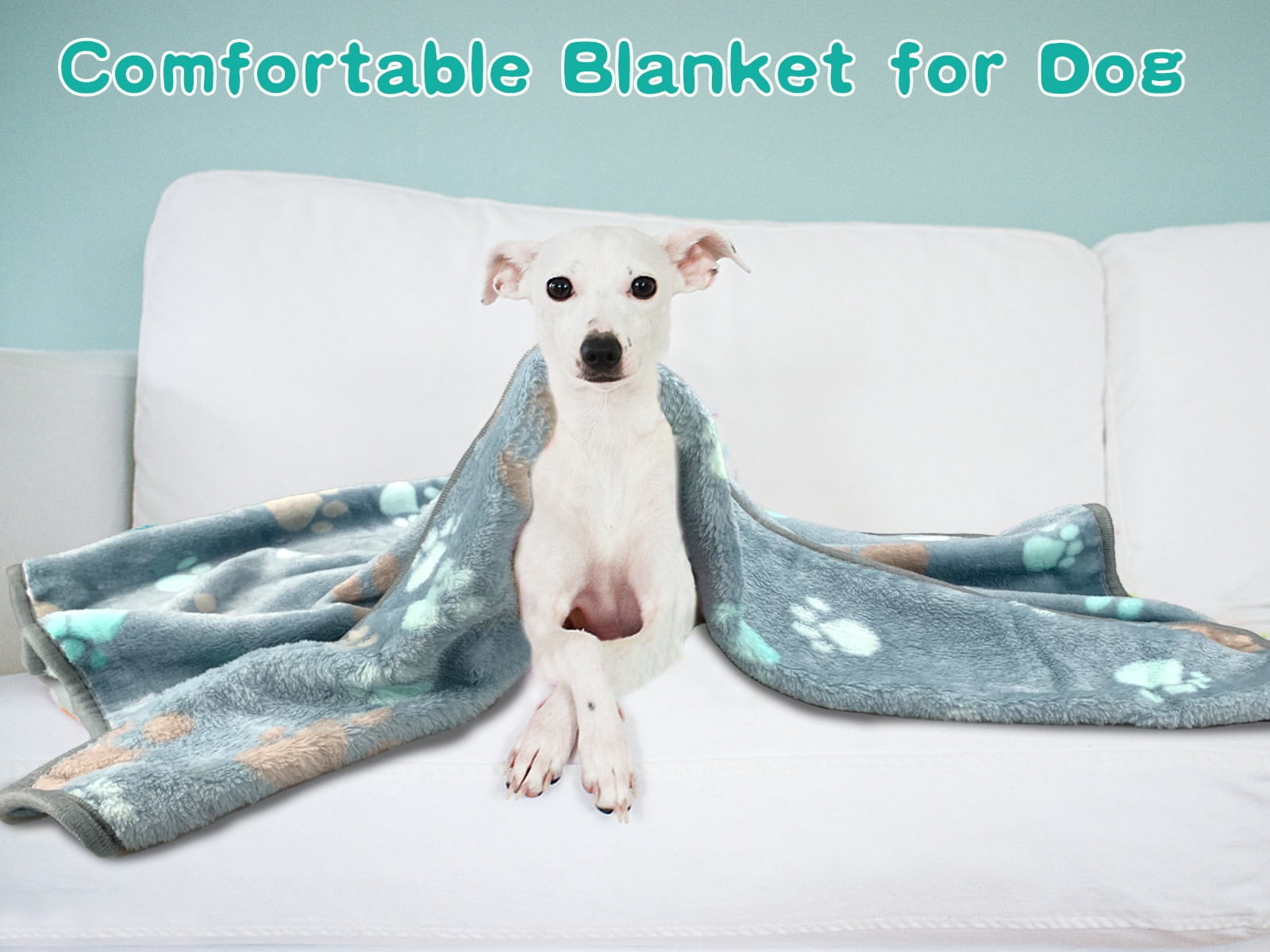 Vehomy 3Pcs Dog Blankets for Medium Dogs Pet Dog Flannel Blankets with Paw Patterns Warm Pet Cat Mat for Dog Bed Kennel Cute Paw Puppy Blanket Quilt Pet Blanket for Kitten Puppy L 27.5"x31.5"