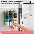thumbnail image 3 of NUBILY Shampoo Conditioner Dispenser Wall Mounted No-Drill Lockable 900 ml for Bathroom Hotel Airbnb Silver 3-Pack, 3 of 8