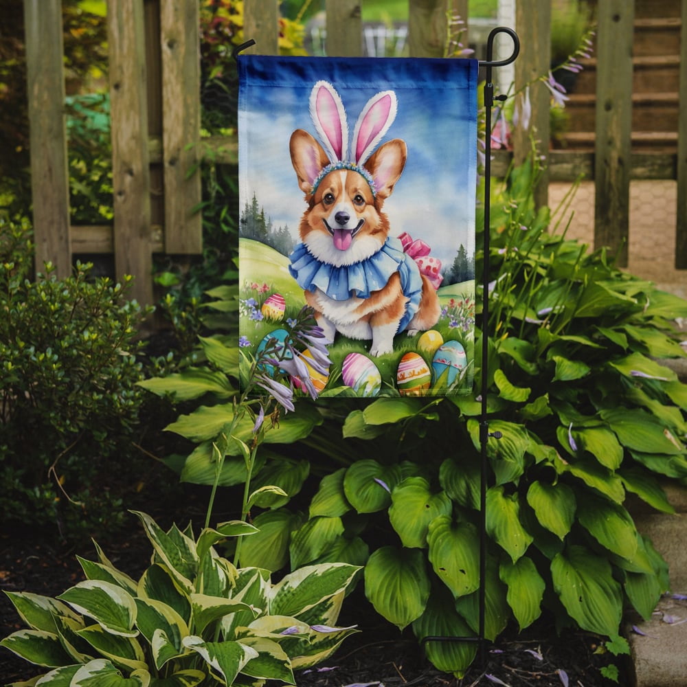 Corgi Easter Egg Hunt Garden Flag 11.25 in x 15.5 in